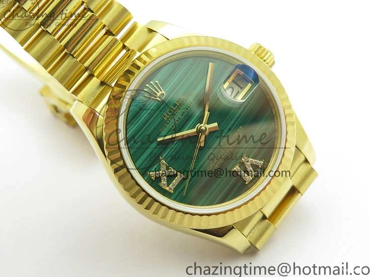 Best 31mm Malachite Bracelet EWF on Dial YG Daydate YG Edition 278288 Green ETA2688 President 0416